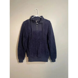 Sweaty Betty Navy Sherpa Quarter Zip Sweatshirt
